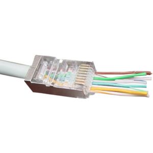 RJ45 krimp connectoren (STP) met doorsteekmontage voor CAT6 netwerkkabel (vast/flexibel) - 100 stuks