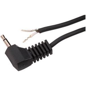 2,5mm Jack (m) haaks mono audio kabel met open eind / zwart - 1,8 meter