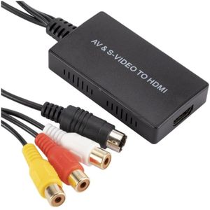 Tulp Composiet AV & S-VHS naar HDMI converter / zwart - 0,50 meter