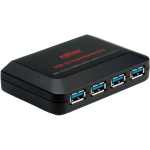 Roline USB hub met 4 poorten - USB3.0 - externe voeding / zwart