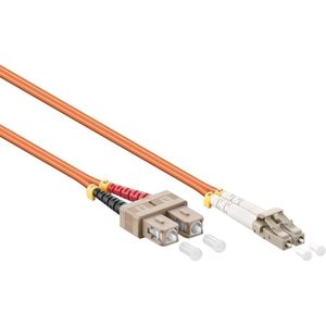 LC - SC Duplex Optical Fiber Patch kabel - Multi Mode OM2 - oranje / LSZH - 2 meter