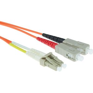 Premium LC - SC Duplex Optical Fiber Patch kabel - Multi Mode OM1 - oranje / LSZH - 1,5 meter