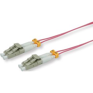 LC Duplex Optical Fiber Patch kabel / extra dun - Multi Mode OM4 - paars - 1 meter