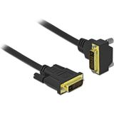 DVI-D Dual Link monitor kabel - 1x haaks - verguld / zwart - 3 meter