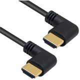 HDMI kabel - 90° haakse connectoren (rechts/rechts) - HDMI2.0 (4K 60Hz + HDR) - 0,15 meter