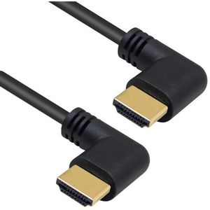 HDMI kabel - 90° haakse connectoren (rechts/rechts) - HDMI2.0 (4K 60Hz + HDR) - 0,15 meter