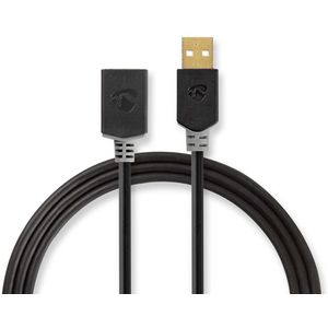 Nedis USB naar USB verlengkabel - USB2.0 - tot 2A / zwart - 3 meter