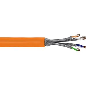 SFTP CAT7a netwerkkabel | vaste aders | AWG23 | LSZH | oranje | 50 meter