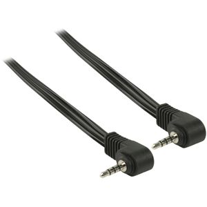 3,5mm Jack 4-polig audio/video kabel - haaks / zwart - 2 meter