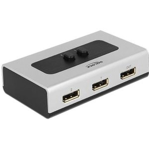 DeLOCK DisplayPort schakelaar 2 naar 1 - versie 1.4 (5K 60 Hz) / grijs/zwart