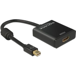 DeLOCK premium Mini DisplayPort naar HDMI actieve adapter - DP 1.2 / HDMI 1.4 (4K 30Hz) / zwart - 0,20 meter