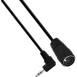 DIN 5-pins (v) - 3,5mm Jack (m) haaks audiokabel / zwart - 0,50 meter