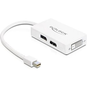 Premium Mini DisplayPort 1.1a naar HDMI, DVI en DisplayPort adapter / wit - 0,15 meter