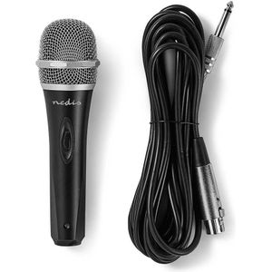 Nedis professionele bedrade microfoon met koffer - XLR - 6,35mm Jack - metaal / zwart - 5 meter