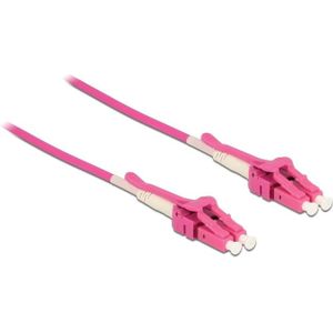 LC Duplex Optical Fiber Patch kabel - Uniboot / quick release - Multi Mode OM4 - paars / LSZH - 3 meter