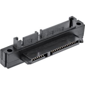 SATA data- en voeding adapter - haaks naar boven / compact - SATA600 - 6 Gbit/s / zwart