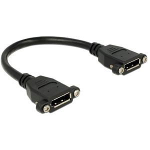 DisplayPort inbouwadapter (v-v) - versie 1.2 (4K 60Hz) / zwart - 0,25 meter