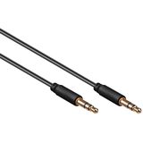 3,5mm Jack stereo audio slim kabel / zwart - 0,50 meter