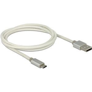 Premium USB Micro B naar USB-A snellaadkabel - USB2.0 - tot 3A / wit - 1 meter