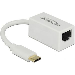 USB-C naar RJ45 Gigabit Ethernet LAN adapter / compact - USB3.0 - CAT6 / wit - 0,10 meter