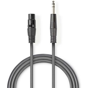 Nedis XLR (v) - 6,35mm Jack stereo (m) audiokabel - 1,5 meter