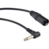 XLR (m) - 6,35mm Jack mono (m) haaks adapter kabel - 0,30 meter