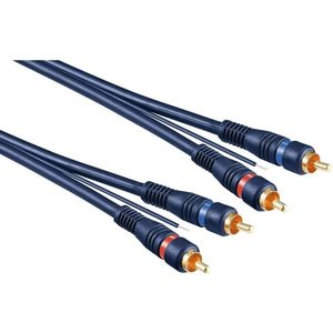 Tulp stereo audio kabel met remote draad - verguld / koper - 5 meter