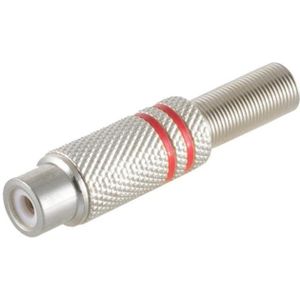 Tulp (v) audio/video connector - tot 6mm - metaal / rood