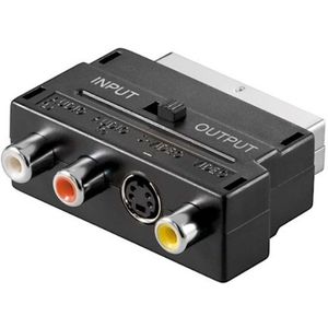 Scart (m) - Composiet 3RCA en S-VHS (v) adapter / zwart