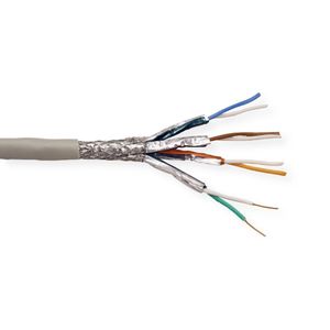 S/FTP CAT7 10 Gigabit 600 MHz netwerkkabel met vaste aders - AWG23 - LSZH / grijs - 100 meter