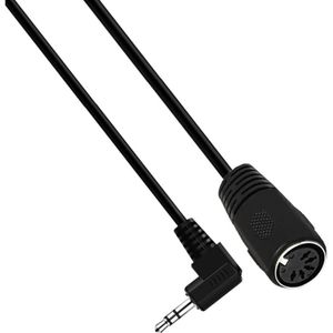 DIN 5-pins (v) - 3,5mm Jack (m) haaks audiokabel / zwart - 1,5 meter