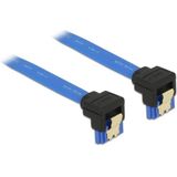 SATA datakabel - haaks naar beneden / haaks naar beneden - plat - SATA600 - 6 Gbit/s / blauw - 0,30 meter