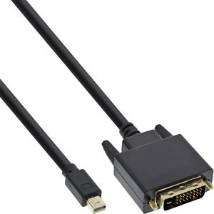 Premium Mini DisplayPort 1.1a naar DVI kabel (1920 x 1200) / zwart - 5 meter