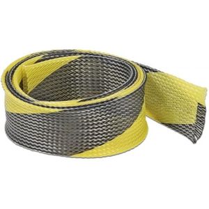 Polyester kabelsleeve | rekbaar | 50mm | zwart/geel | 2 meter