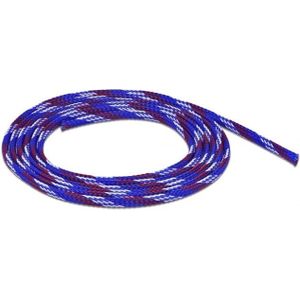 Polyester kabelsleeve | rekbaar | 6mm | blauw/wit/rood | 2 meter