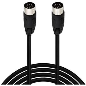 DIN 8-pins luidspreker kabel / zwart - 5 meter