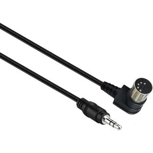 DIN 5-pins haaks - 3,5mm Jack audiokabel / zwart - 3 meter