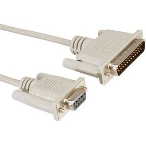Premium seriële RS232 kabel 9-pins SUB-D (v) - 25-pins SUB-D (m) / gegoten connectoren - 3 meter