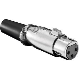 XLR 3-pins (v) connector met rubberen trekontlasting / grijs/zwart