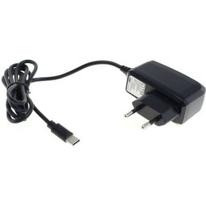 USB-C thuislader met vaste kabel - 2A / zwart - 1,1 meter