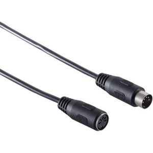 DIN 5-pins audio verlengkabel / zwart - 1,5 meter