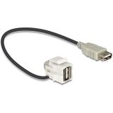 Keystone USB2.0 module -  USB-A haaks naar beneden - 0,20 meter