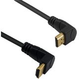 HDMI kabel - 90° haakse connectoren (boven/beneden) - HDMI2.0 (4K 60Hz + HDR) - 0,60 meter