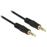 3,5mm Jack 4-polig audio/video kabel AWG24 / zwart - 1 meter