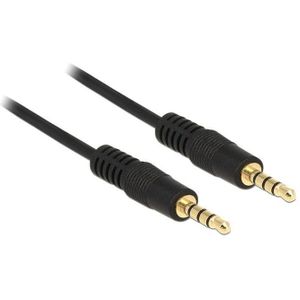 3,5mm Jack 4-polig audio/video kabel AWG24 / zwart - 1 meter