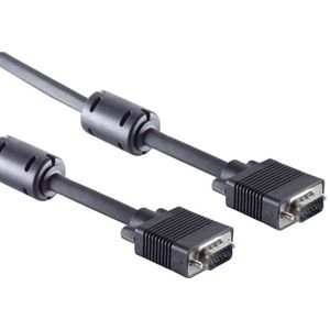 Premium VGA monitor kabel met ferriet kernen - CCS aders / zwart - 0,20 meter