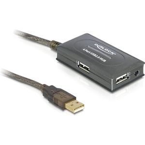 DeLOCK actieve USB naar 4x USB verlengkabel met hub - USB2.0 - tot 0,5A - 10 meter