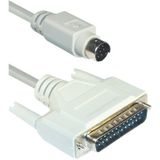 Mini DIN 8-pins naar 25-pins SUB-D kabel voor Mac Imagewriter en Epson / beige - 1,8 meter