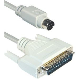 Mini DIN 8-pins naar 25-pins SUB-D kabel voor Mac Imagewriter en Epson / beige - 1,8 meter