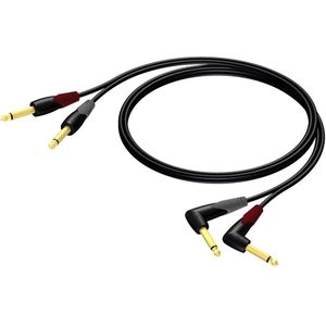 Procab CLA603 2x 6,35mm Jack stereo audio kabel - haaks - 5 meter